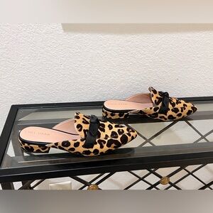 NWOT!!! Cole Haan Piper Bow Animal Print Mules